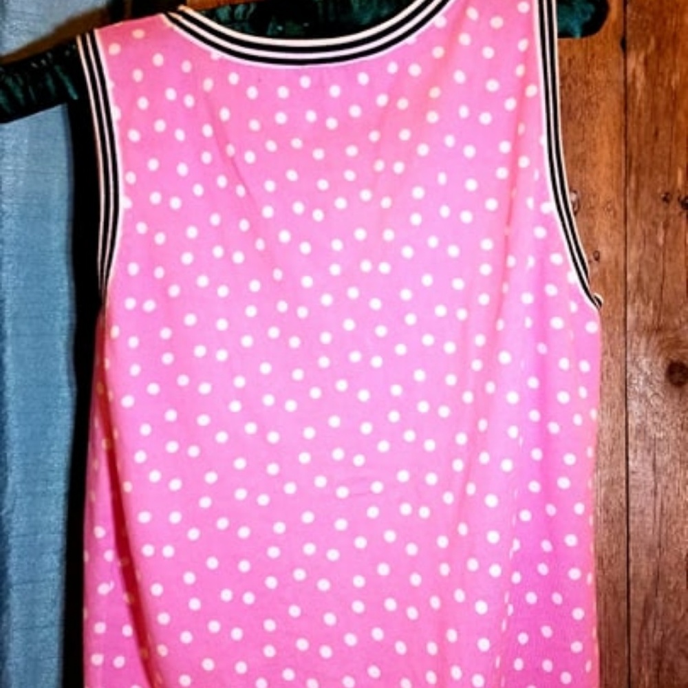 TALBOTS Tank Shell ~ Polkadots kick it Pink - Picture 3 of 8